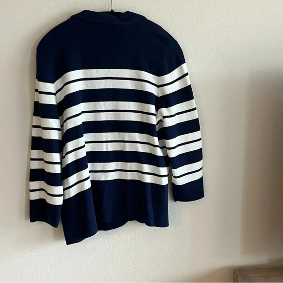 Kasper timeless navy and white striped cardigan size XL - Picture 8 of 8